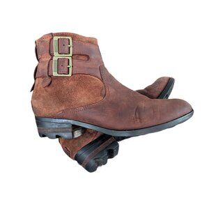 Sorel Women's Brown Suede Zip Up Boots - Size 8